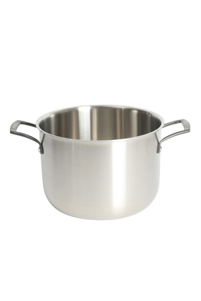 8 Quart Tri Ply Stainless Steel Stock Pot with Glass Lid & Black Handles Dutch Oven, Oven Safe, Dishwasher Safe, Alternate, color, Stainless Steel