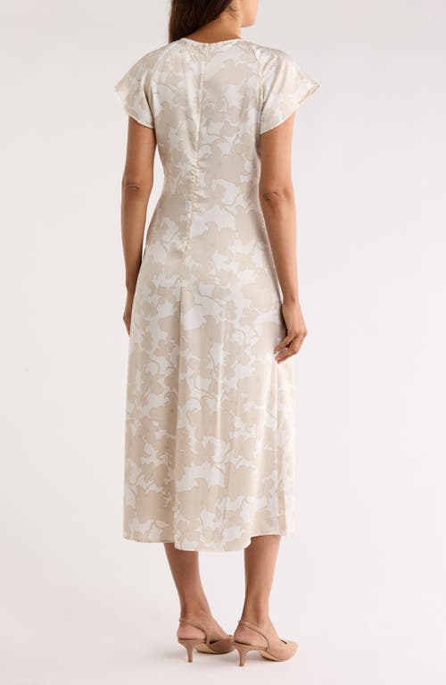 Nordstrom Rack Flutter Sleeve Keyhole Dress In Neutral