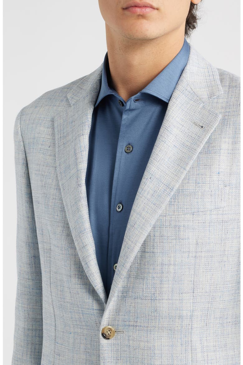 Kei Trim Fit Light Blue Mélange Wool & Silk Blend Sport Coat, Alternate, color, LIGHT BLUE