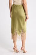 ELIE ELIE TAHARI Lace Trim Satin Slip Skirt
