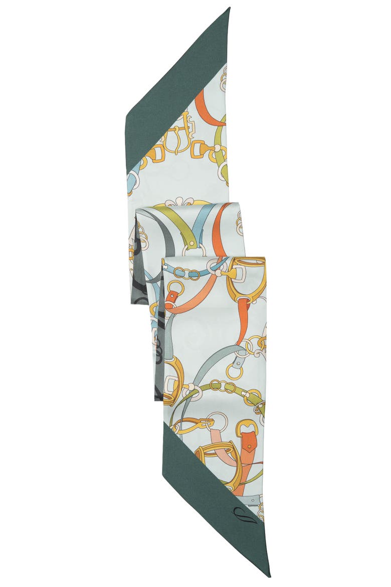 Silvia - Skinny Silk Scarf for Women, Alternate, color, Mint Green
