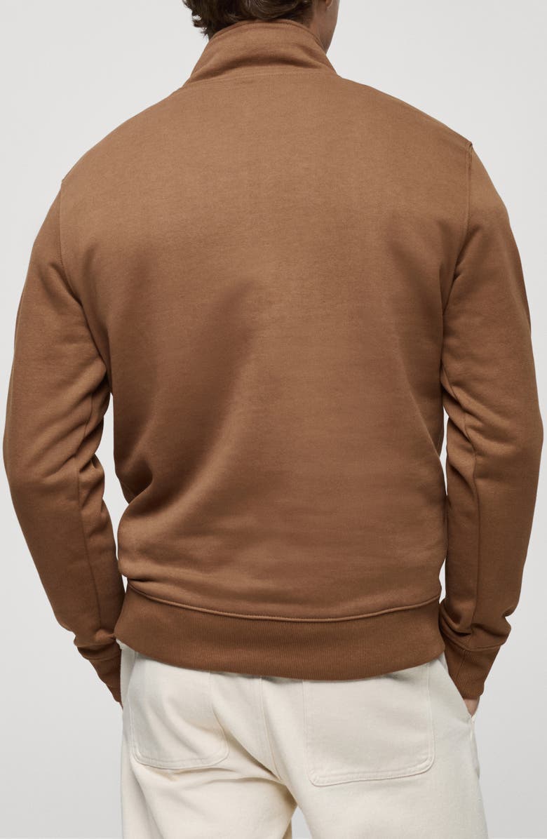 MANGO Cotton Blend Half Zip Sweatshirt, Alternate, color,