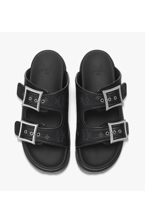 Mcm Sandals In Visetos In Black