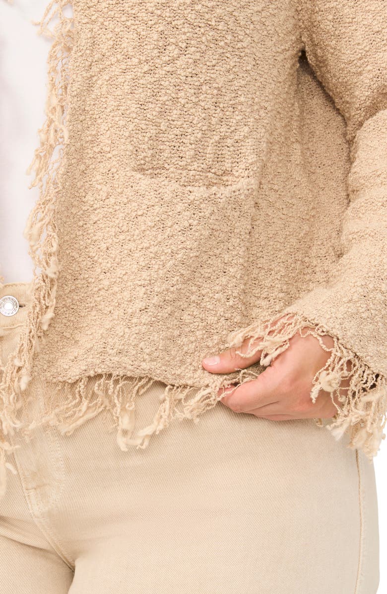 Vince Camuto Fringe Detail Crop Jacket, Alternate, color, Camel