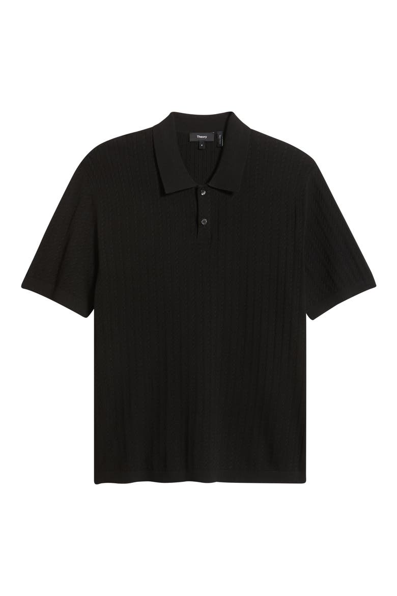 Cable Knit in Light Bilen Polo, Alternate, color, BLACK