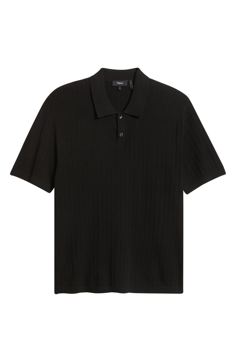 Theory Cable Knit in Light Bilen Polo, Alternate, color, Black