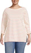 Lands' End Supima Cotton Adjustable 3/4 Sleeve Boatneck Tunic