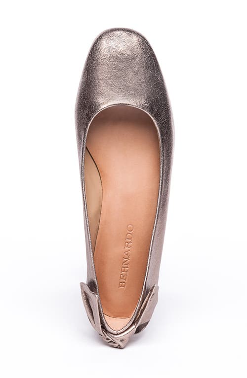 Bernardo Eloise Leather Bow Ballet Flats In Silver