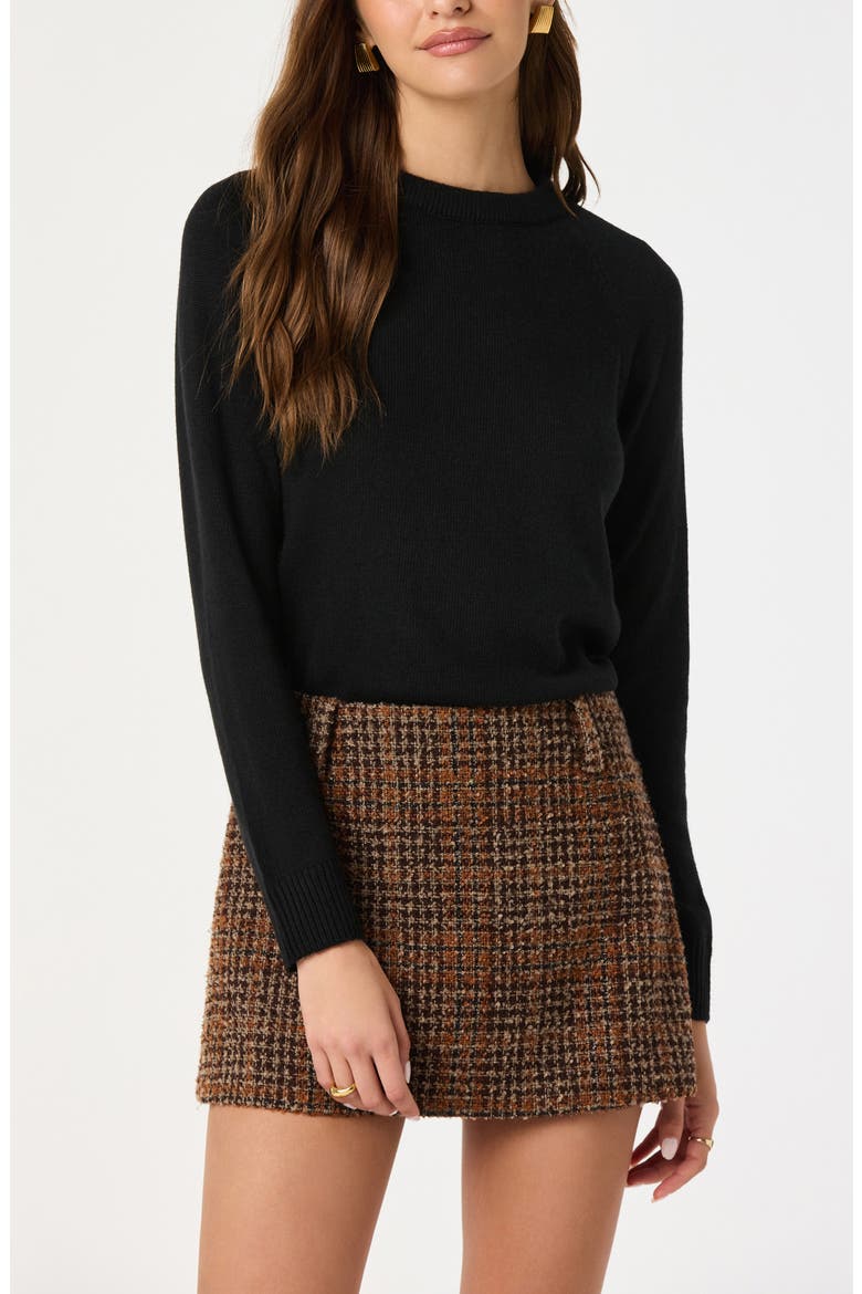 Organza Bow Sweater, Alternate, color, BLACK
