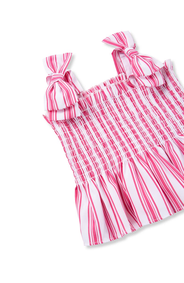 Habitual Kids Stripe Smocked Top & Skirt Set, Alternate, color, Dark Pink