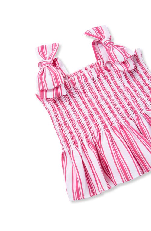 Habitual Kids Stripe Smocked Top & Skirt Set In Pink