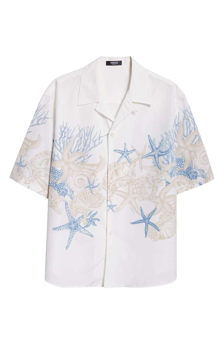 Versace Barocco Sea Print Camp Shirt, Alternate, color,