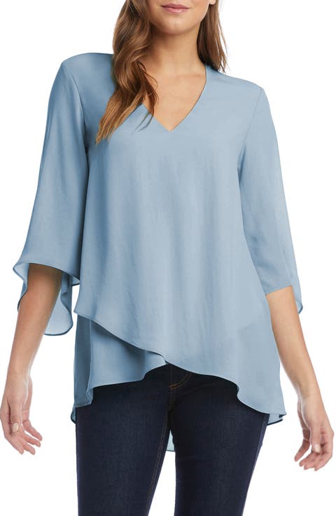Asymmetric Crossover Hem Top (Petite)
