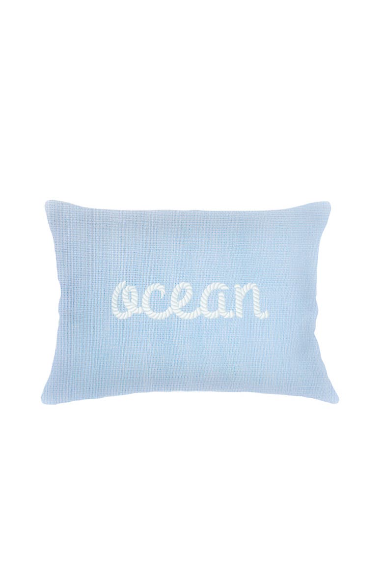 Anaya Ocean Knot Embroidered Linen Pillow with Down Insert, Main, color, White