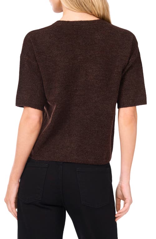 Vince Camuto Short Sleeve Cardigan In Brown