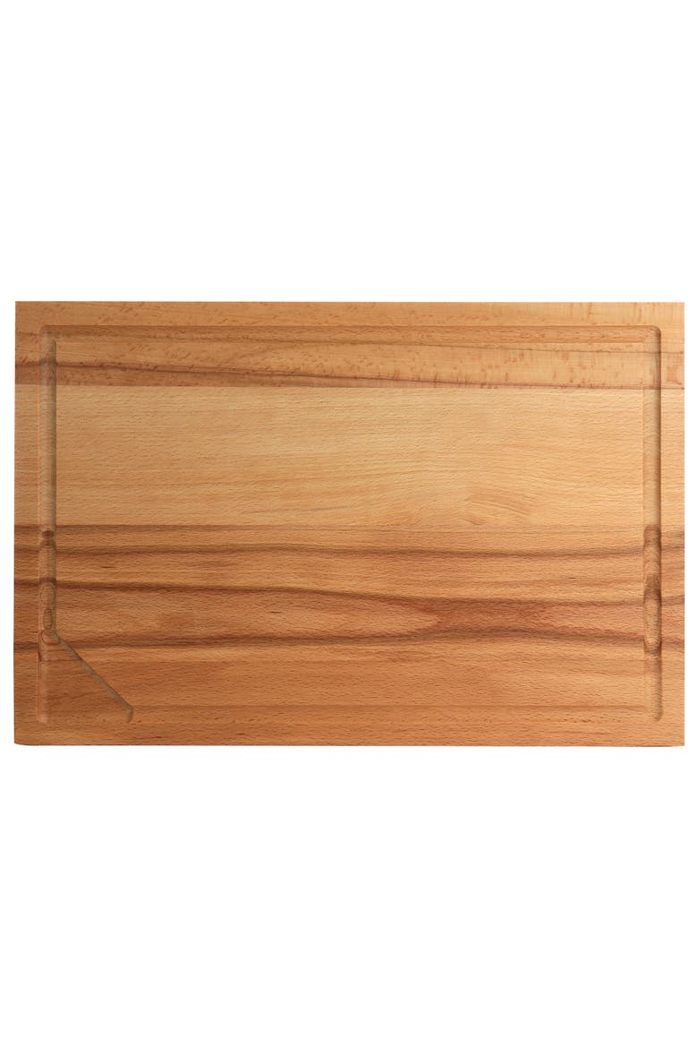 Goswell 3 Piece Carving Board and Cutlery Set in Cream, Alternate, color, Brown