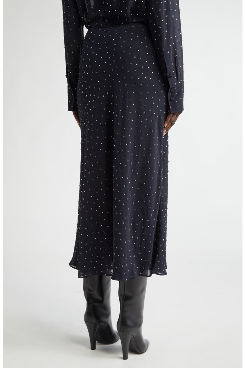 Kinski Crystal Embellished Georgette Skirt, Alternate, color, 000400 NAVY