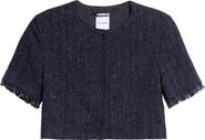 ST. JOHN Metallic Shimmer Tweed Bolero Jacket