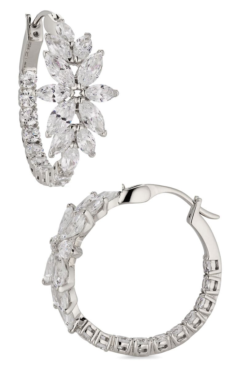 Nadri Midsommer Cubic Zirconia Hoop Earrings, Main, color, 