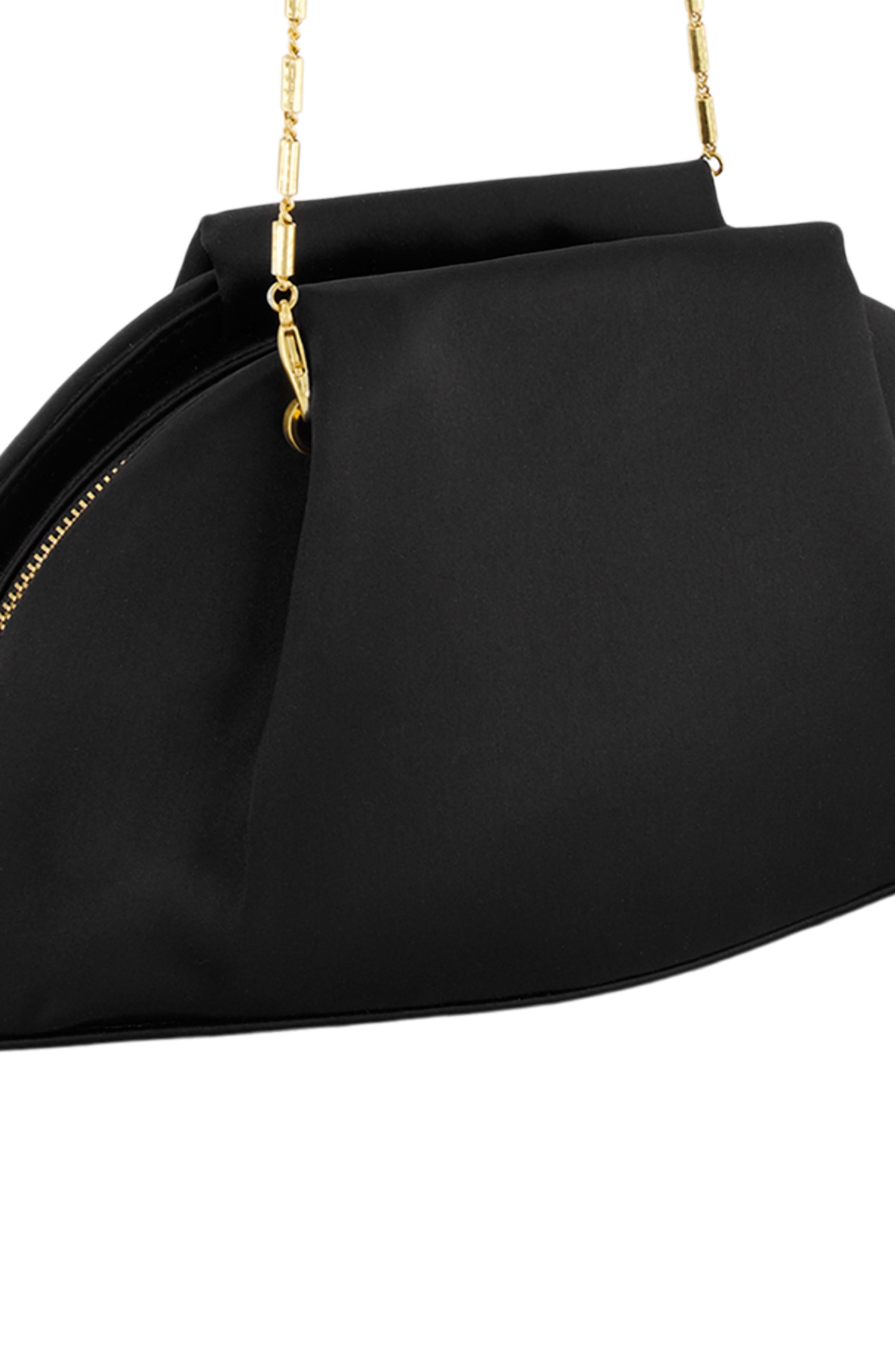 Ava Satin Clutch, Alternate, color, BLACK