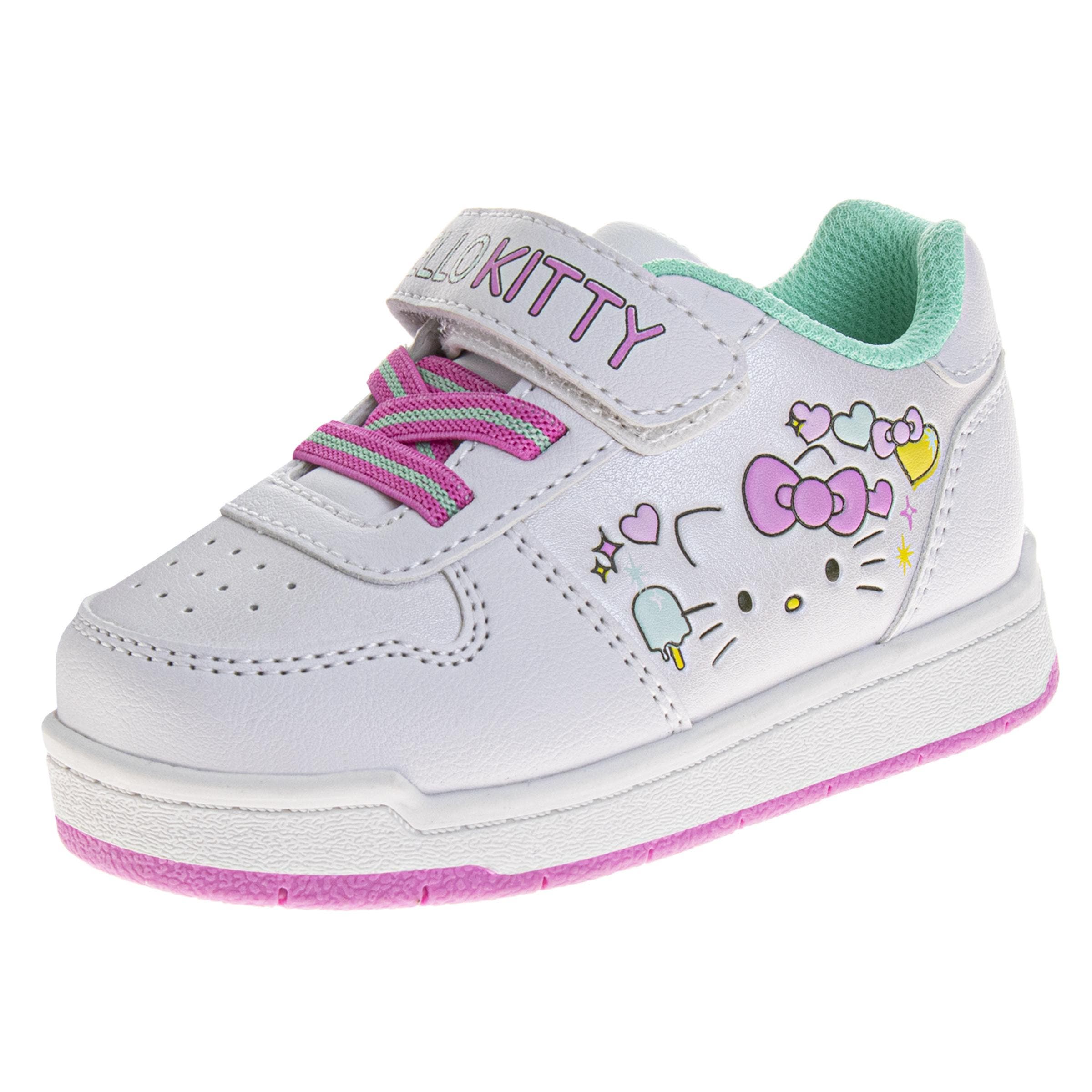 Sanrio Hello Kitty Sneakers for Girls  Velcro Easy SlipOn Casual Comfort, Main, color, White