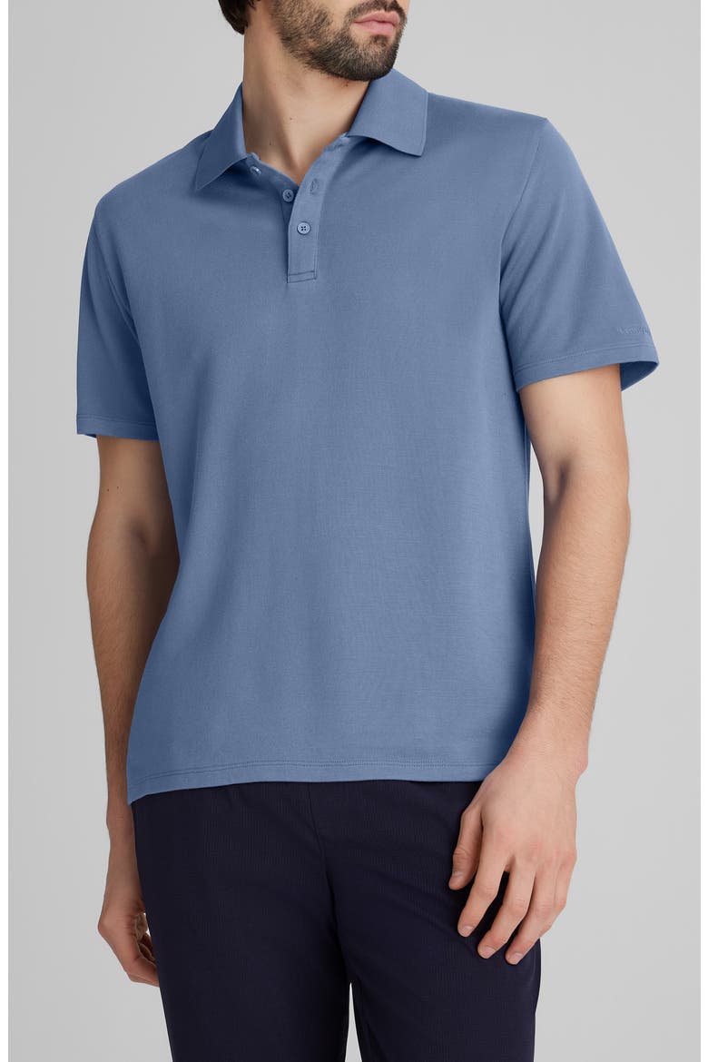 Modal Blend Piqué Polo, Main, color, VINTAGE INDIGO