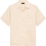 Theory Noll Short Sleeve Linen Button-Up Camp Shirt