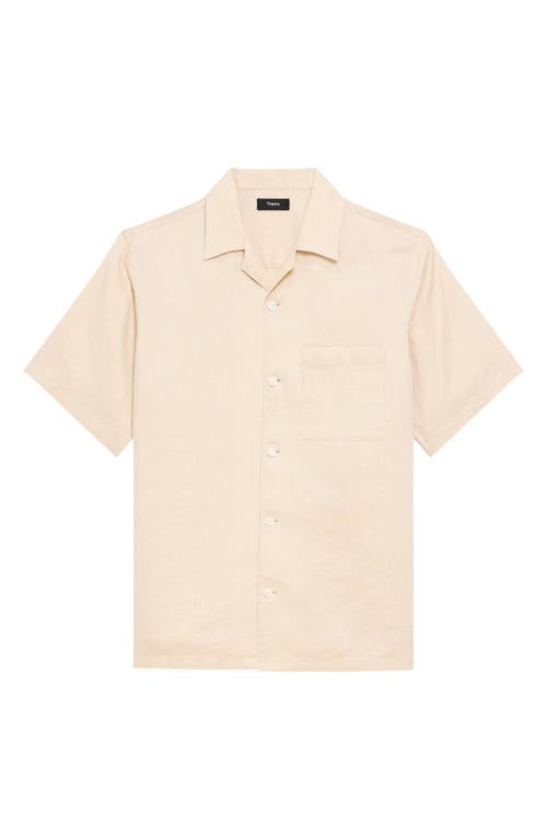 THEORY THEORY NOLL SHORT SLEEVE LINEN BUTTON-UP CAMP SHIRT