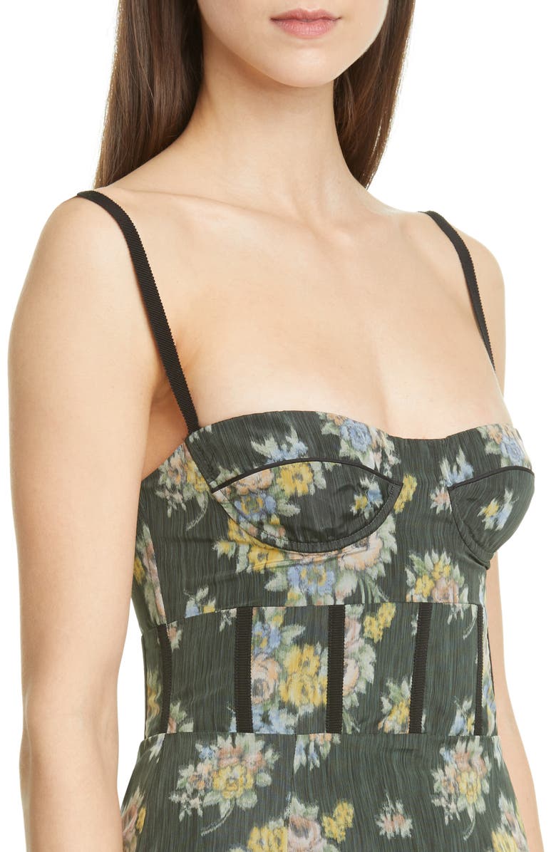 Brock Collection Floral Print Bustier Dress, Alternate, color,