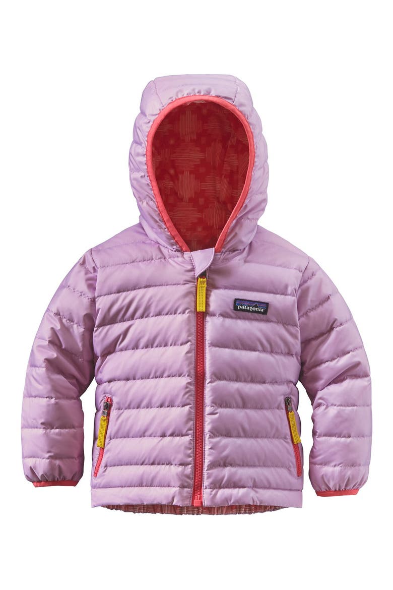 Reversible Down Sweater Hoodie, Main, color, DRAGON PURPLE