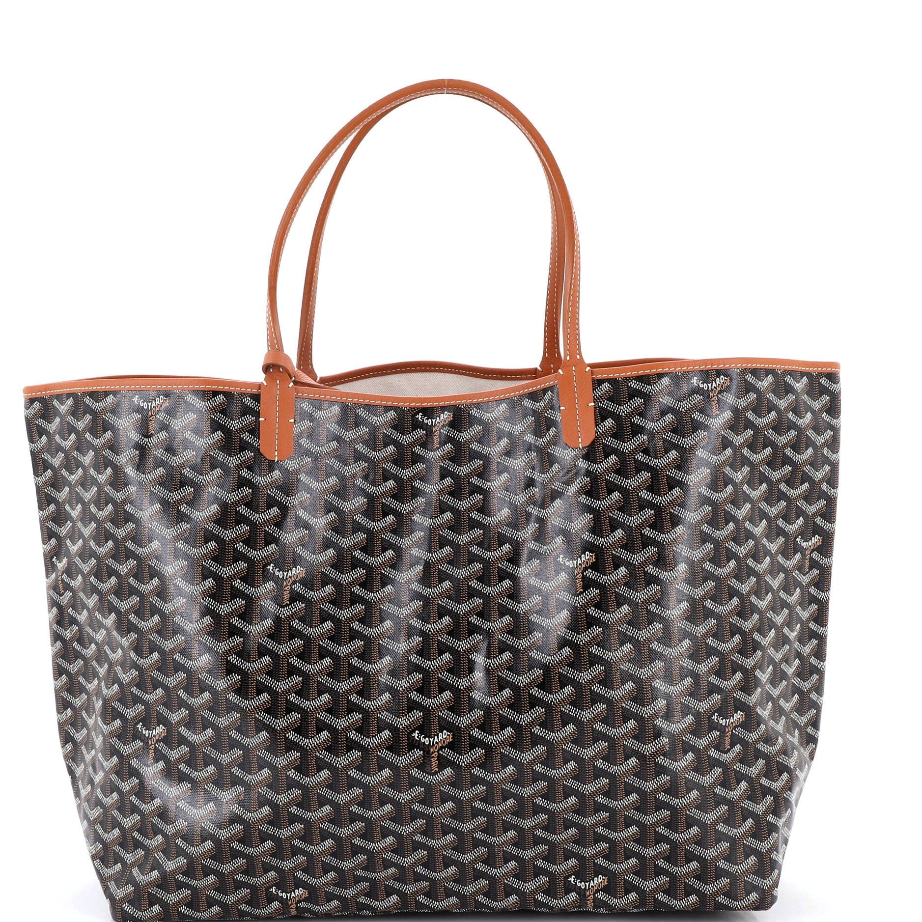 Pre-Owned Goyard Saint Louis Tote Coated Canvas GM, Main, color, Brown