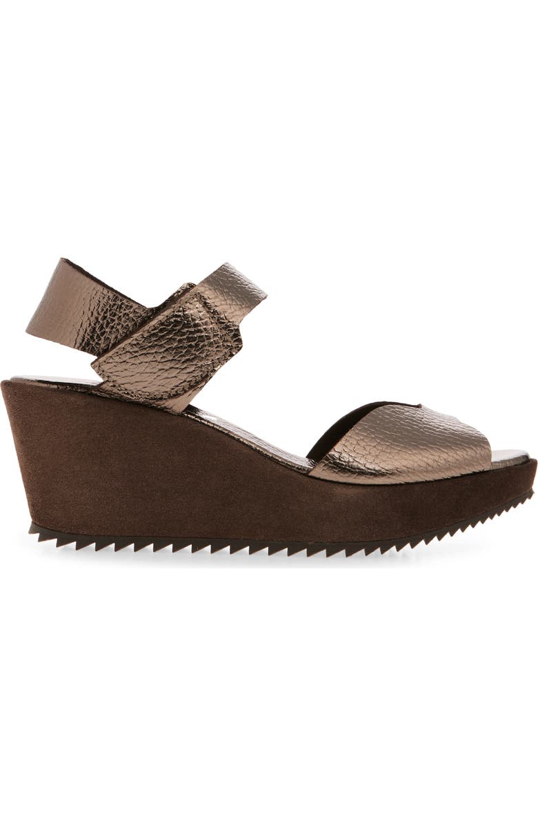 Pedro Garcia Fama Water Resistant Ankle Strap Platform Sandal, Alternate, color, Cafe Cervo Lame