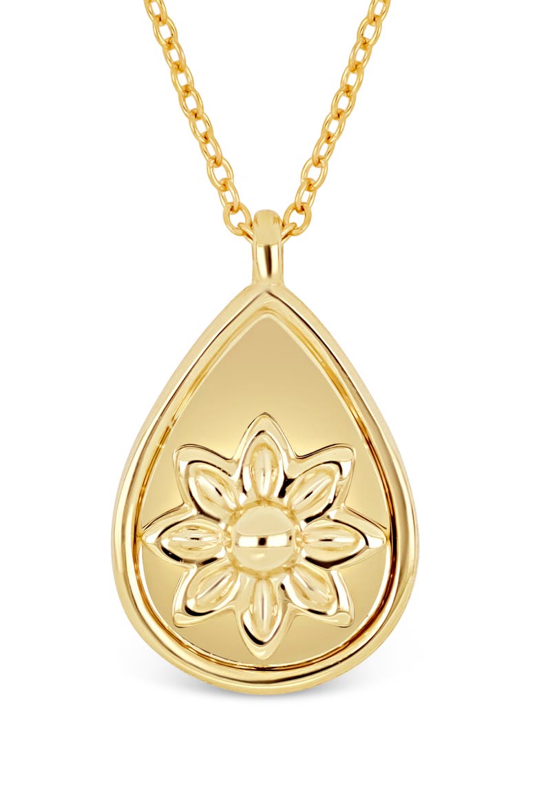 14K Gold Getty Flower Pendant Necklace, Alternate, color, 14K YELLOW GOLD