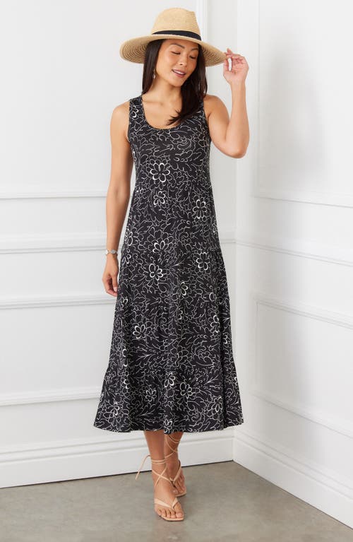Karen Kane Floral Print Tiered Sleeveless Midi Dress In Print