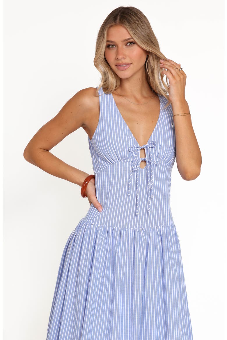 Vanessa Cotton Maxi Dress, Alternate, color, NAVY PINSTRIPE