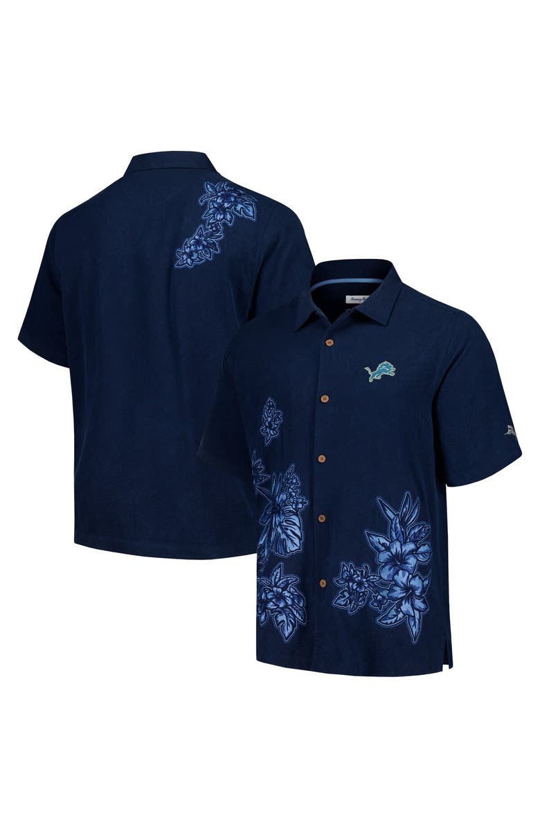 Tommy Bahama Men's Tommy Bahama Blue Detroit Lions Hibiscus Camp Button-Up Shirt, Main, color, 