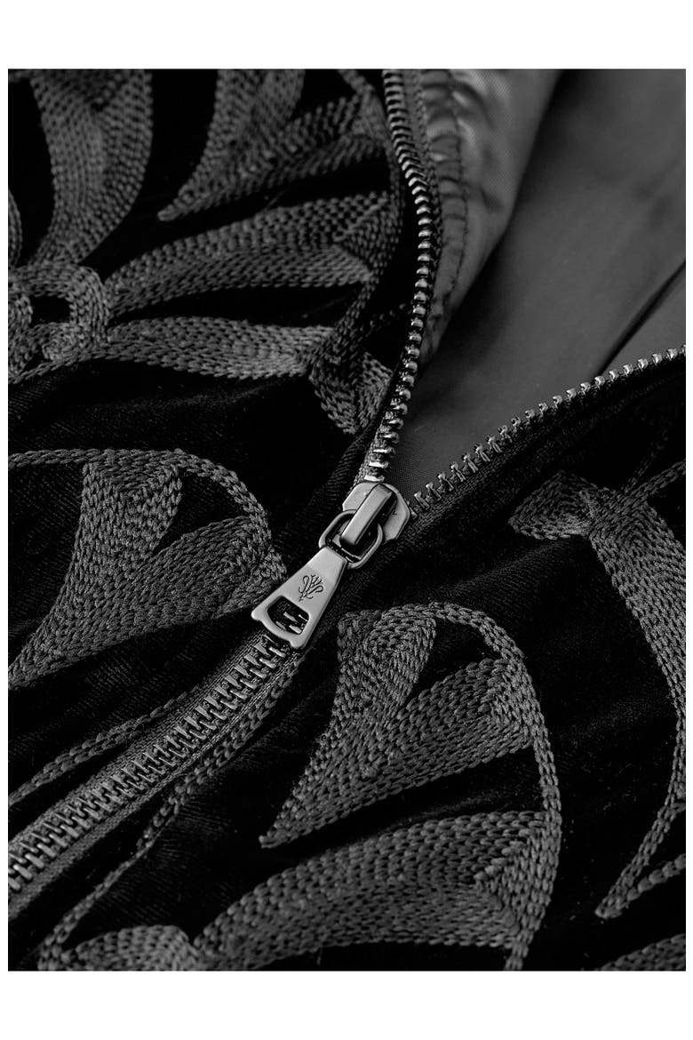 Norfolk Embroidered Bomber Jacket, Alternate, color, BLACK