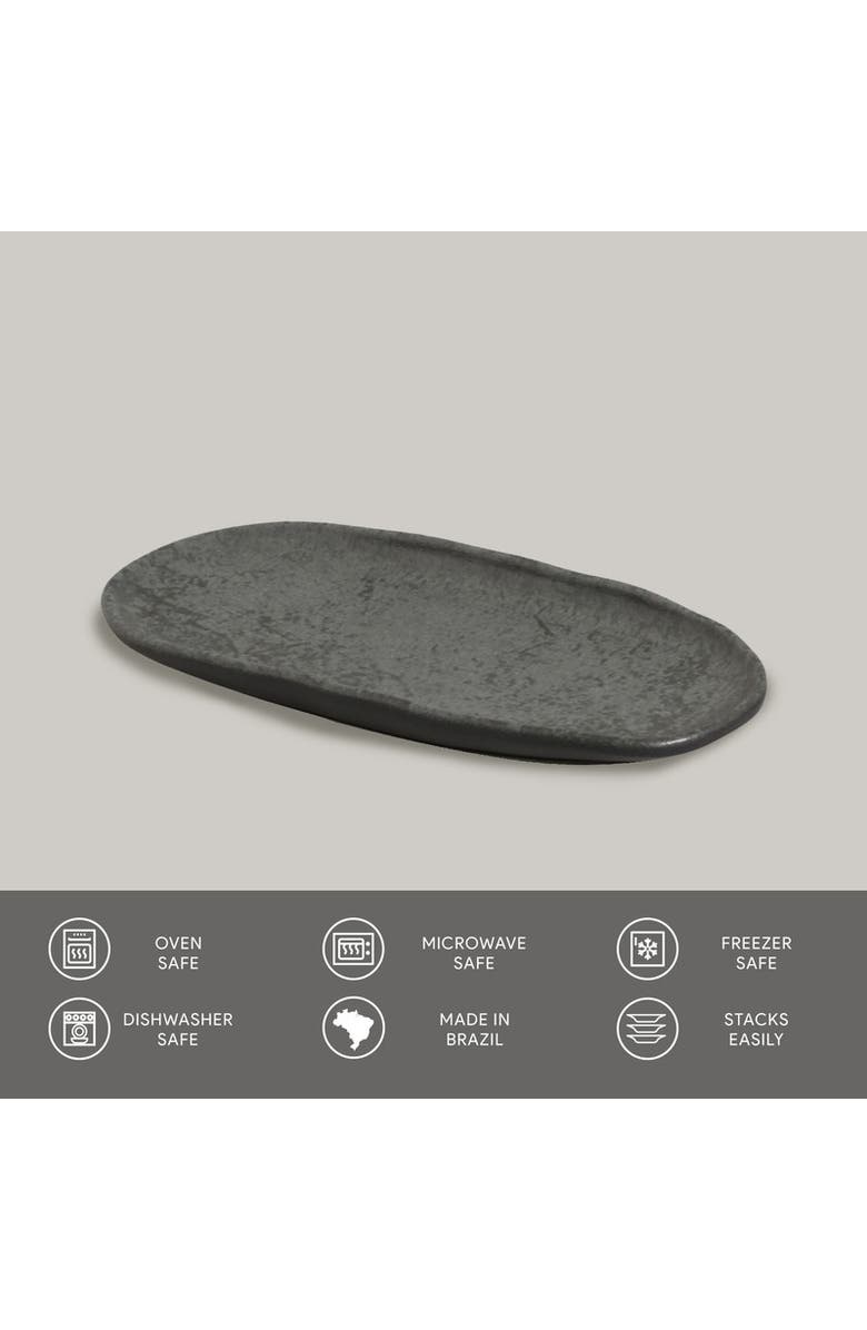 Porto Brasil Shallow Organic Oval Platter Small Set of 4, Alternate, color, Chromium