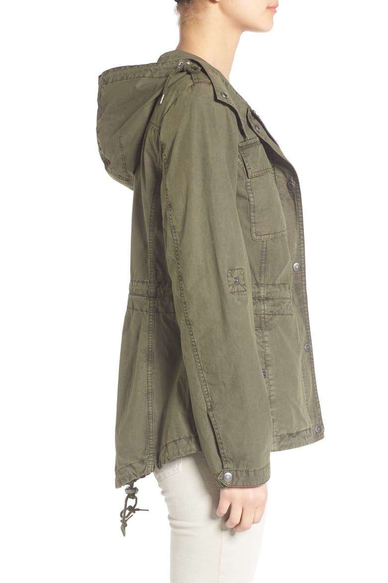 Levi's® Parachute Cotton Hooded Utility Jacket, Alternate, color, ARMY GREEN
