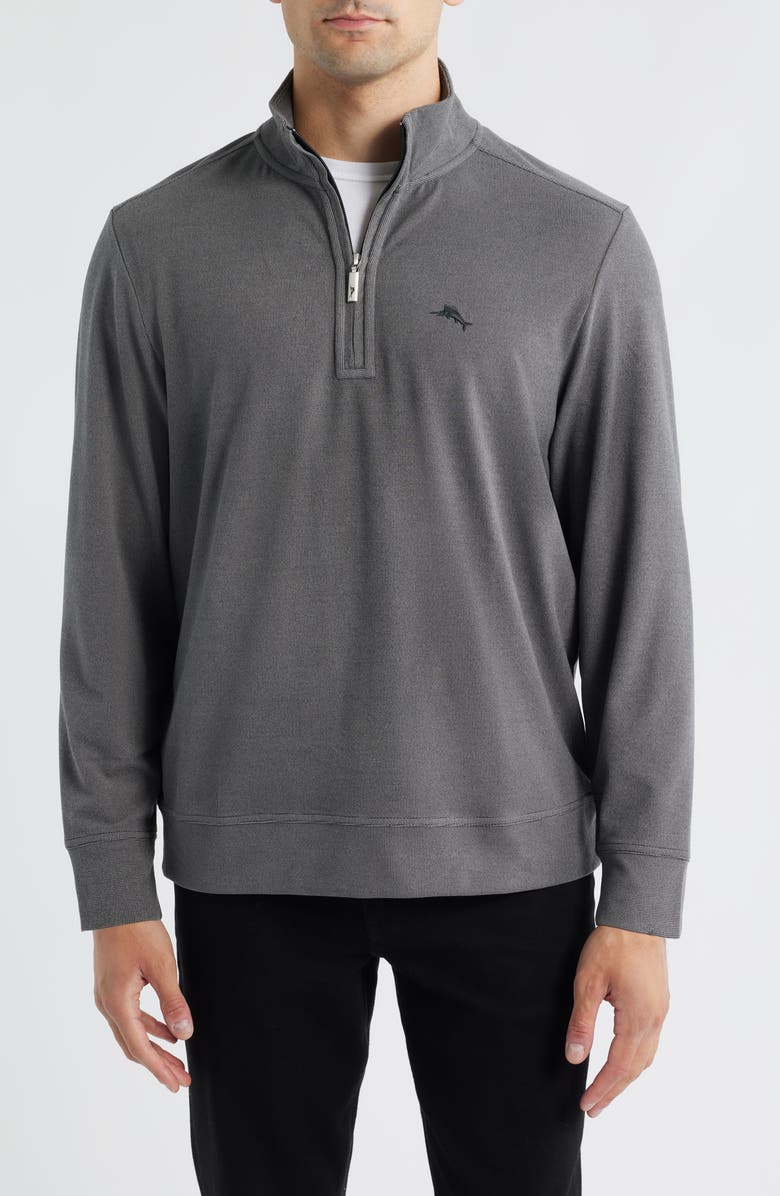 Tommy Bahama Brighton Point Half Zip Pullover, Main, color, Carbon Grey