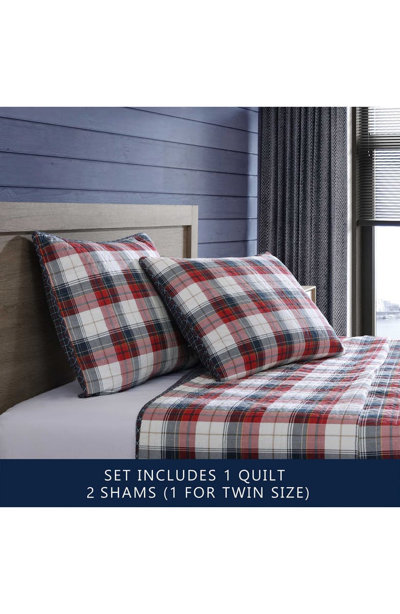 Nautica Rosedale Quilt & Sham Set, Alternate, color, Red Sail/ Navy