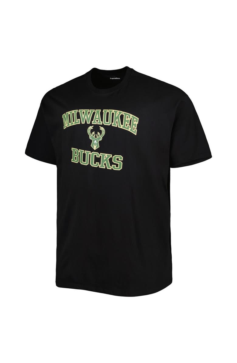 PROFILE Men's Black Milwaukee Bucks Big & Tall Heart & Soul T-Shirt, Alternate, color, 