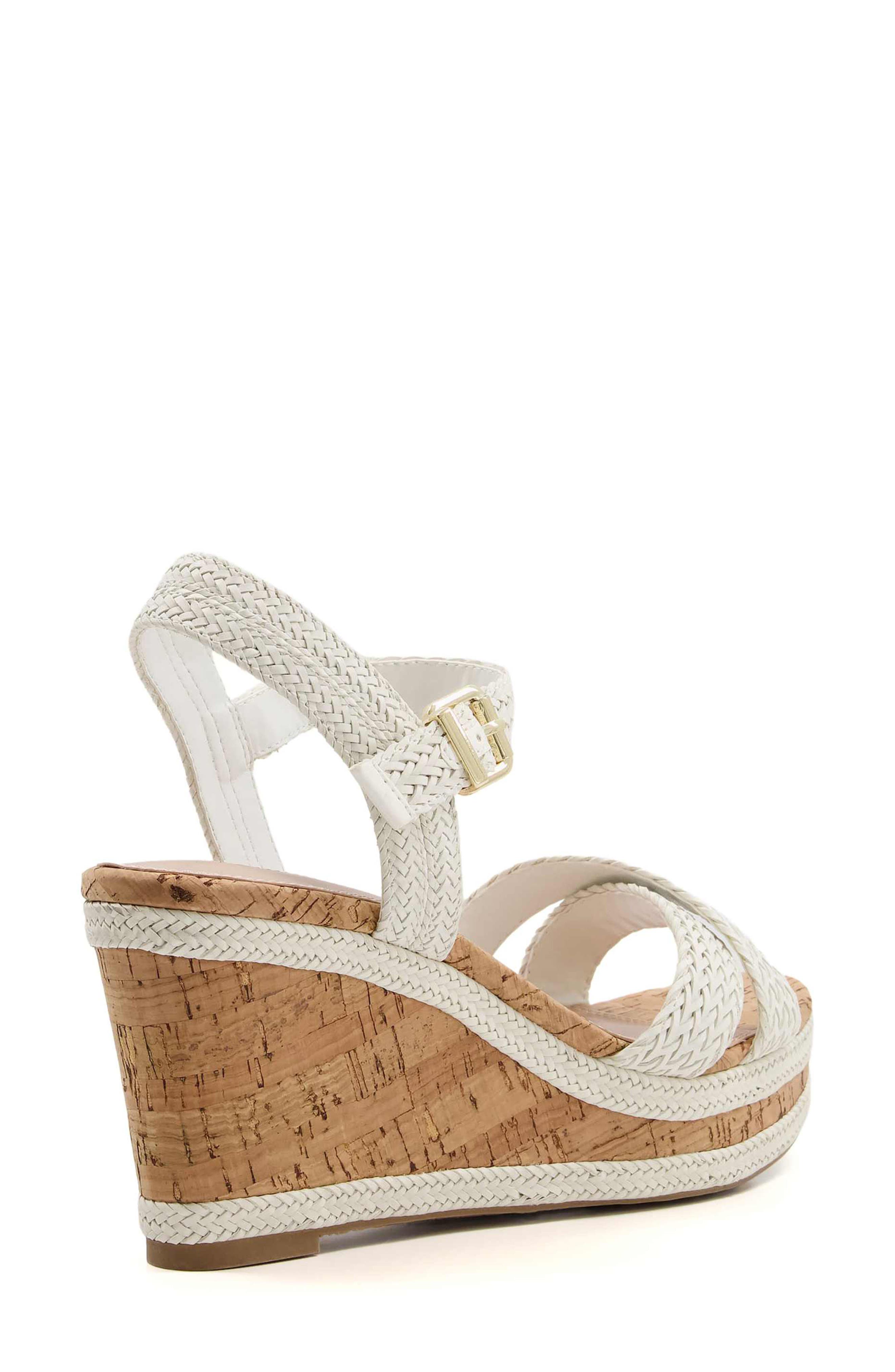 Dune London Kelsia Wedge Sandal, Alternate, color, Off White-Synthetic