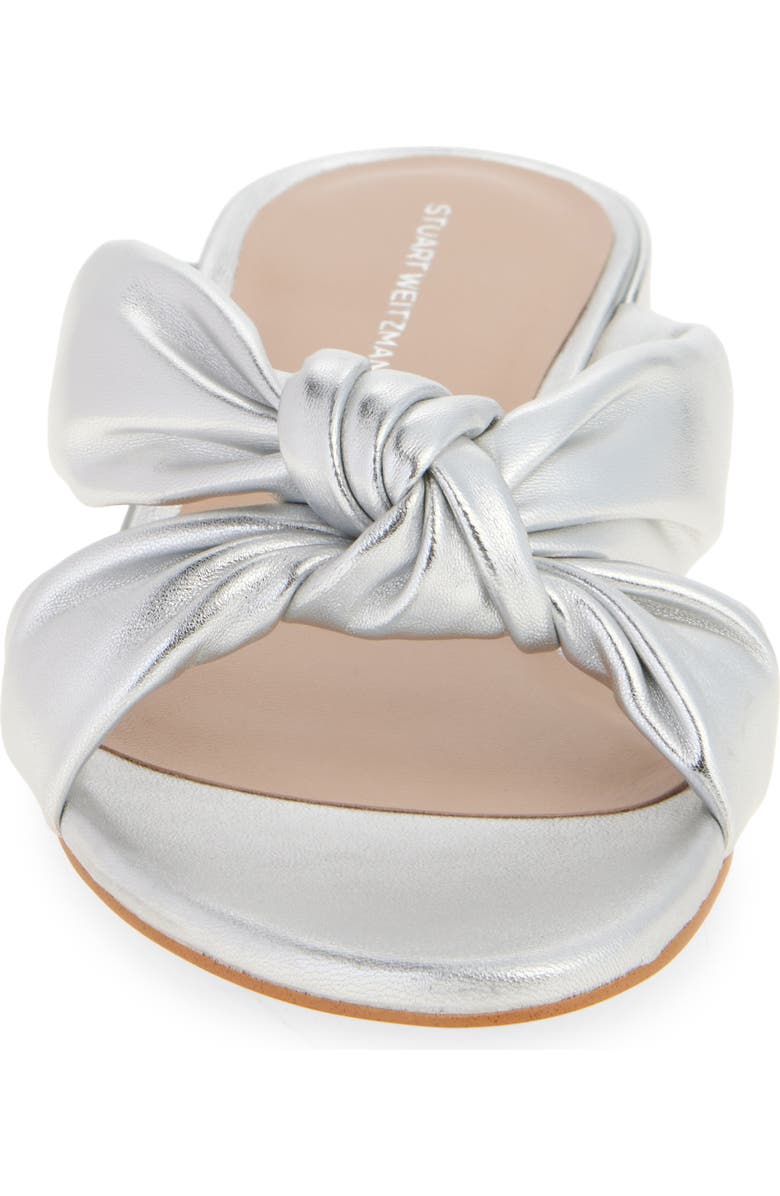 Stuart Weitzman Playa 35 Knot Slide Sandal, Alternate, color, Silver