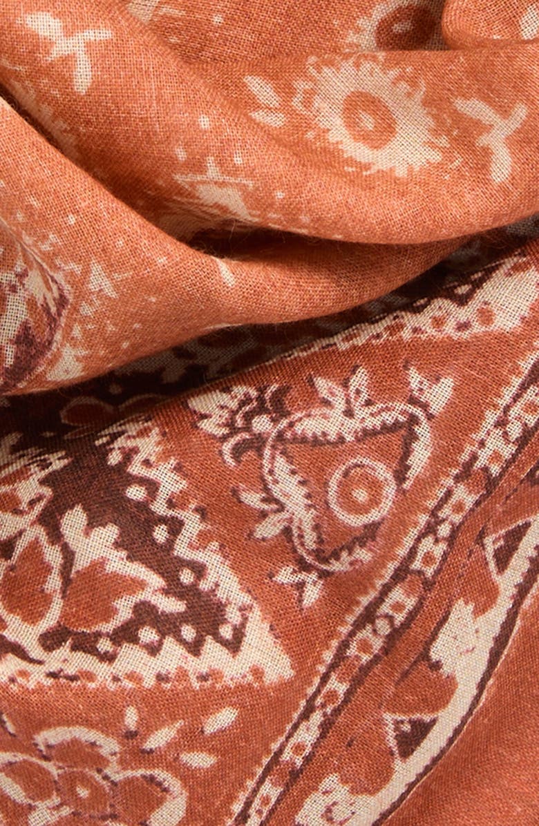 Faherty Spring Salutation Organic Cotton Bandana, Alternate, color, Red Rock