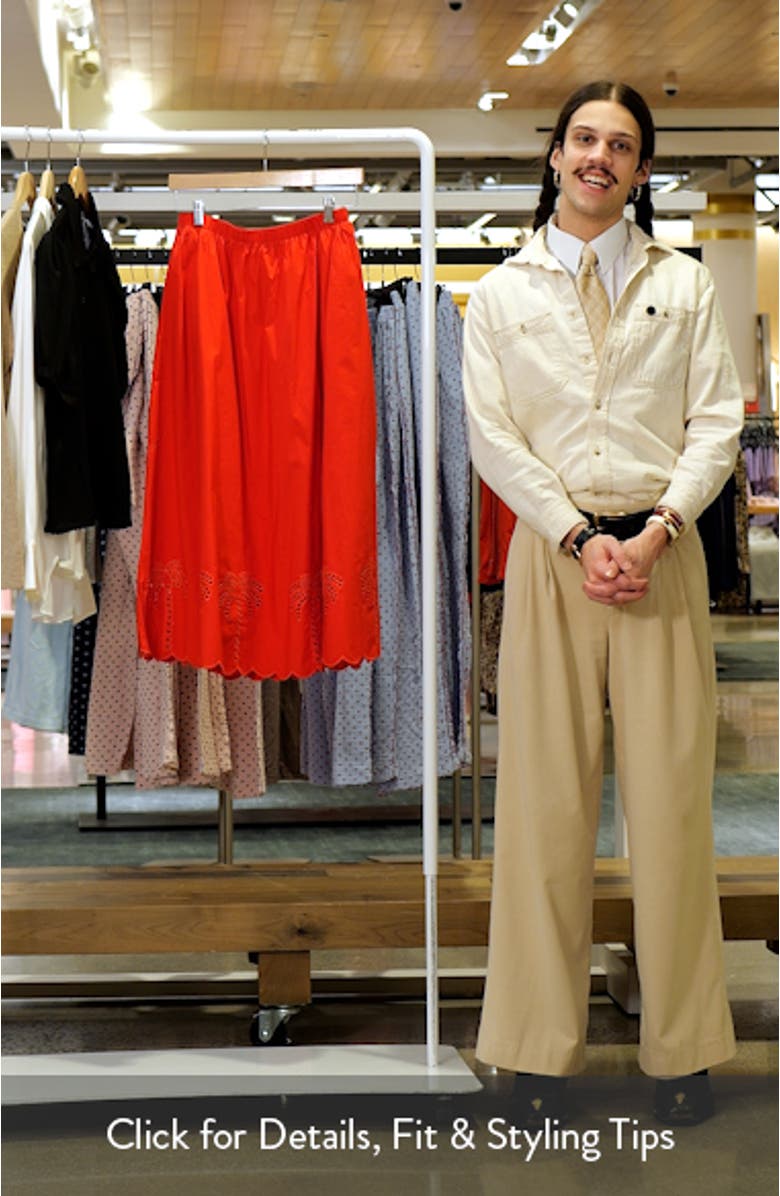 Embroidered High Waist Midi Skirt, sales video thumbnail