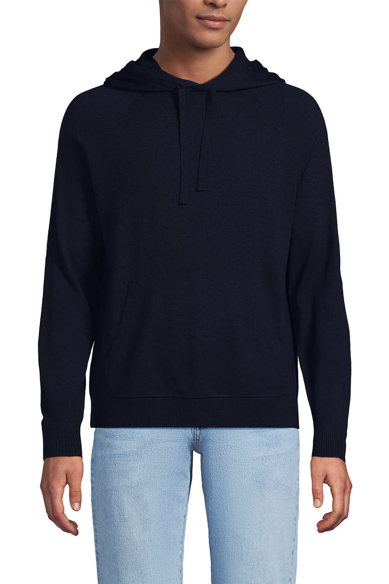Long Sleeve Washable Merino Pullover Hoodie, Main, color, Radiant Navy
