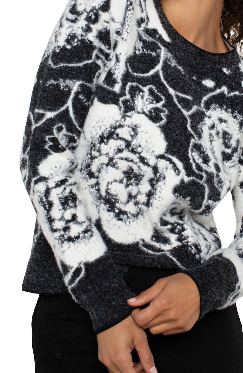Liverpool Los Angeles Fuzzy Floral Sweater, Alternate, color, 