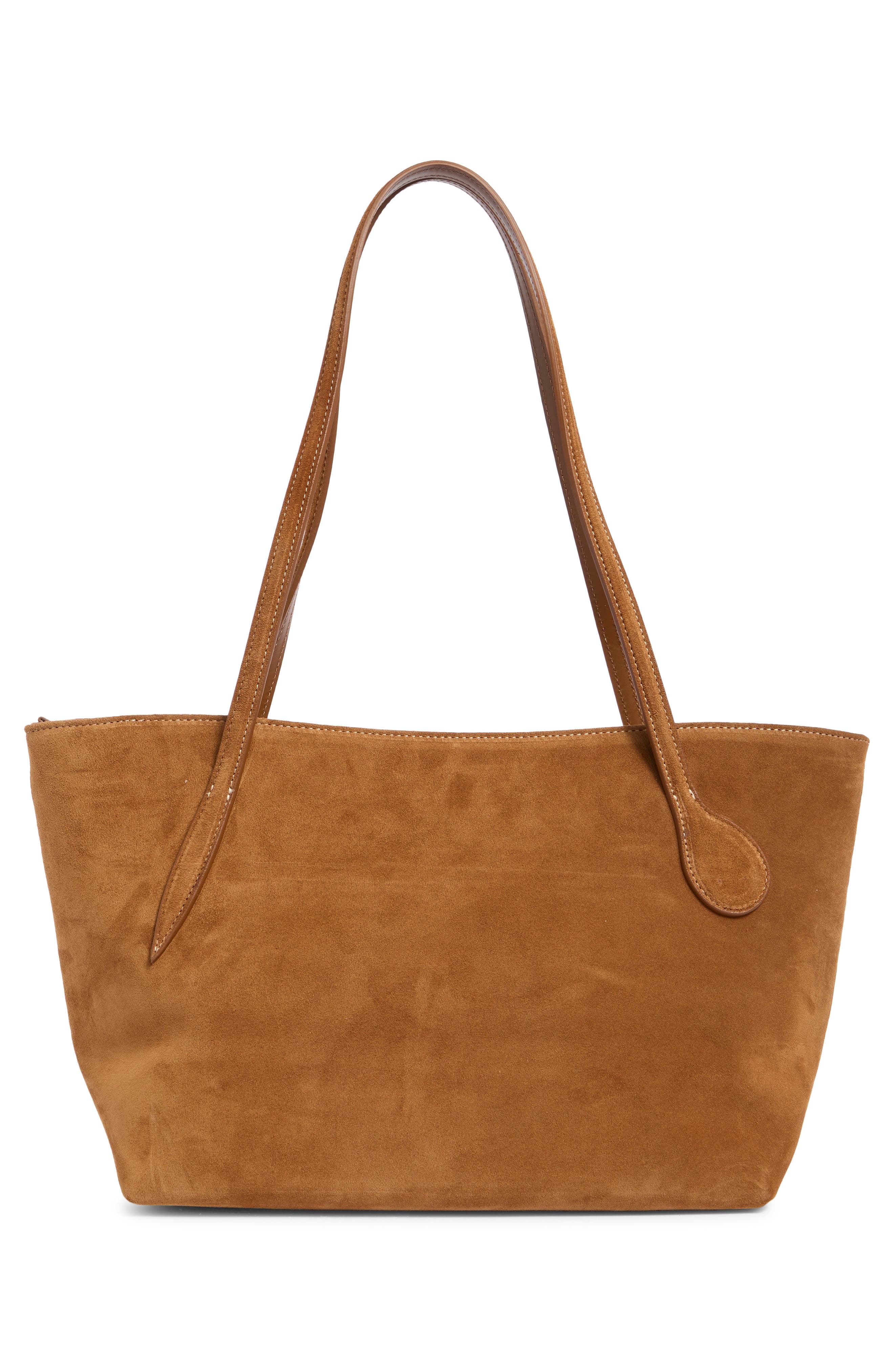 LIFFNER Sprout Midi Suede Tote, Alternate, color, Saddle Brown