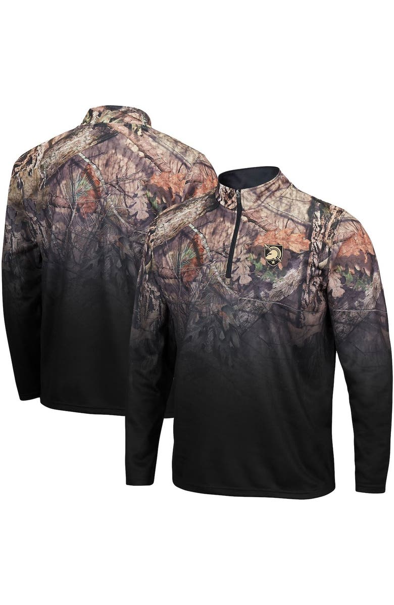 COLOSSEUM Men's Colosseum Black Army Black Knights Mossy Oak Fleet II Quarter-Zip Jacket, Main, color, 